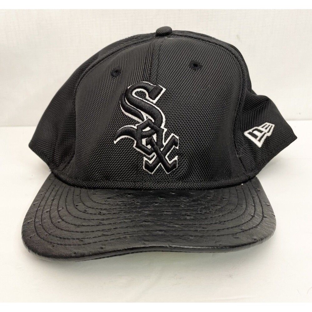 Chicago White Sox Hat Cap Size 8 New Era Black Embroidered MLB Baseball Leather